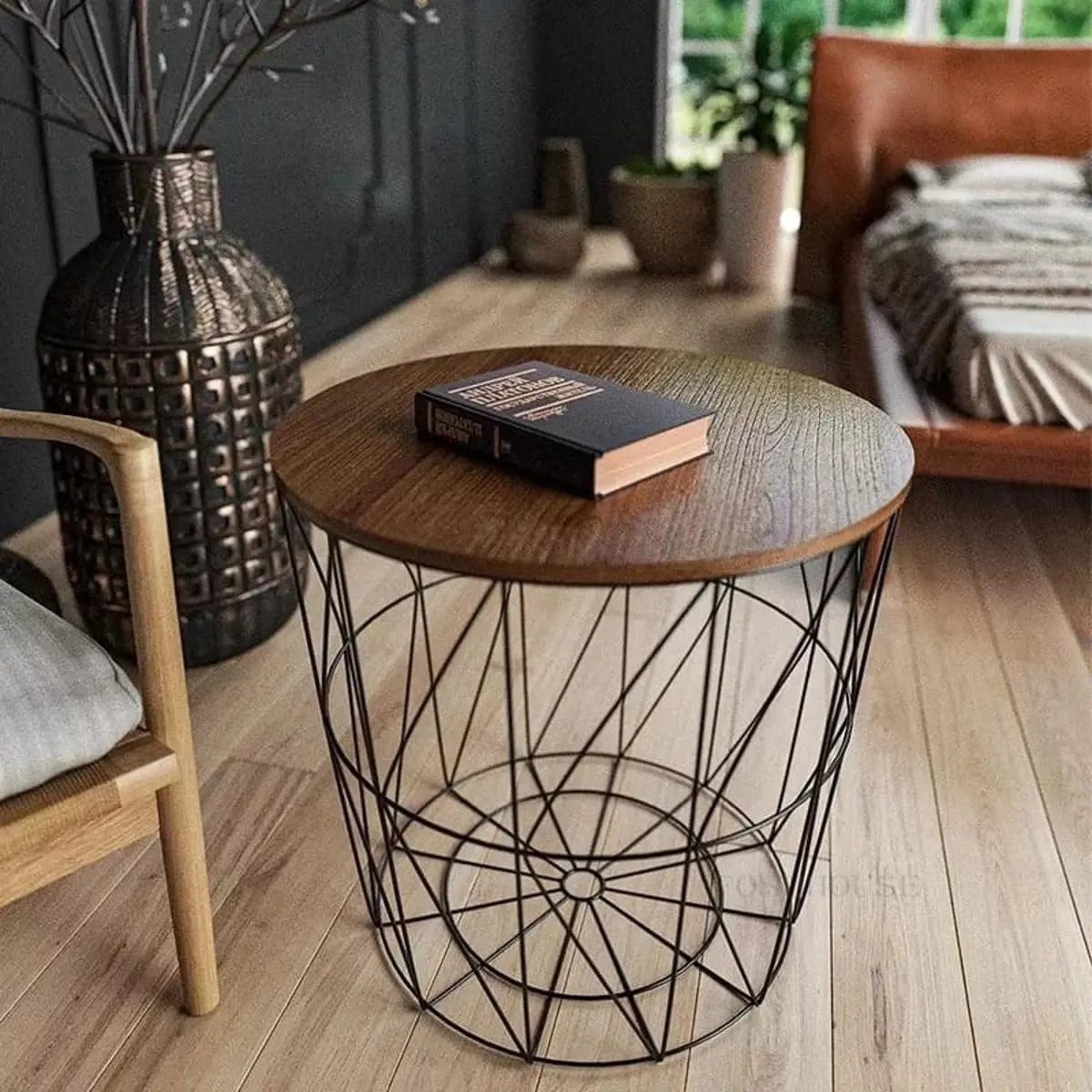 Stylish Coffee Table and Storage Basket